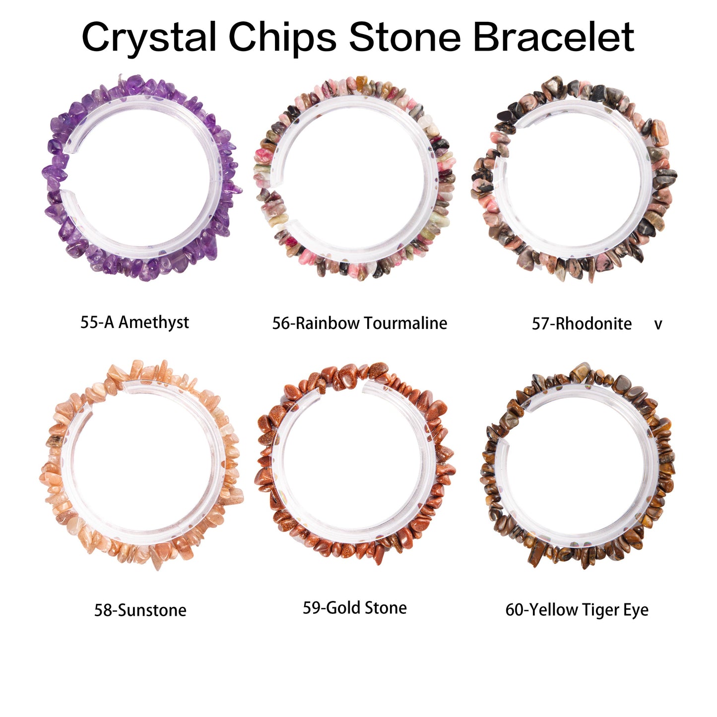 Crystal Bracelets (Chips of natural stone/semi precious Gems) -Golden Sunstone