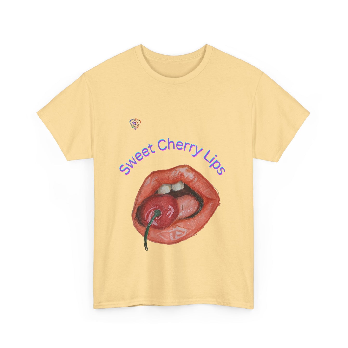 Sweet Cherry Lips Graphic T Shirt