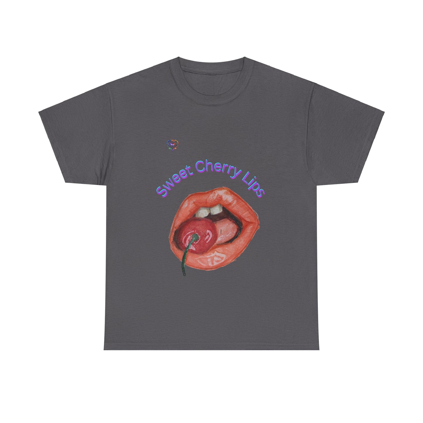 Sweet Cherry Lips Graphic T Shirt