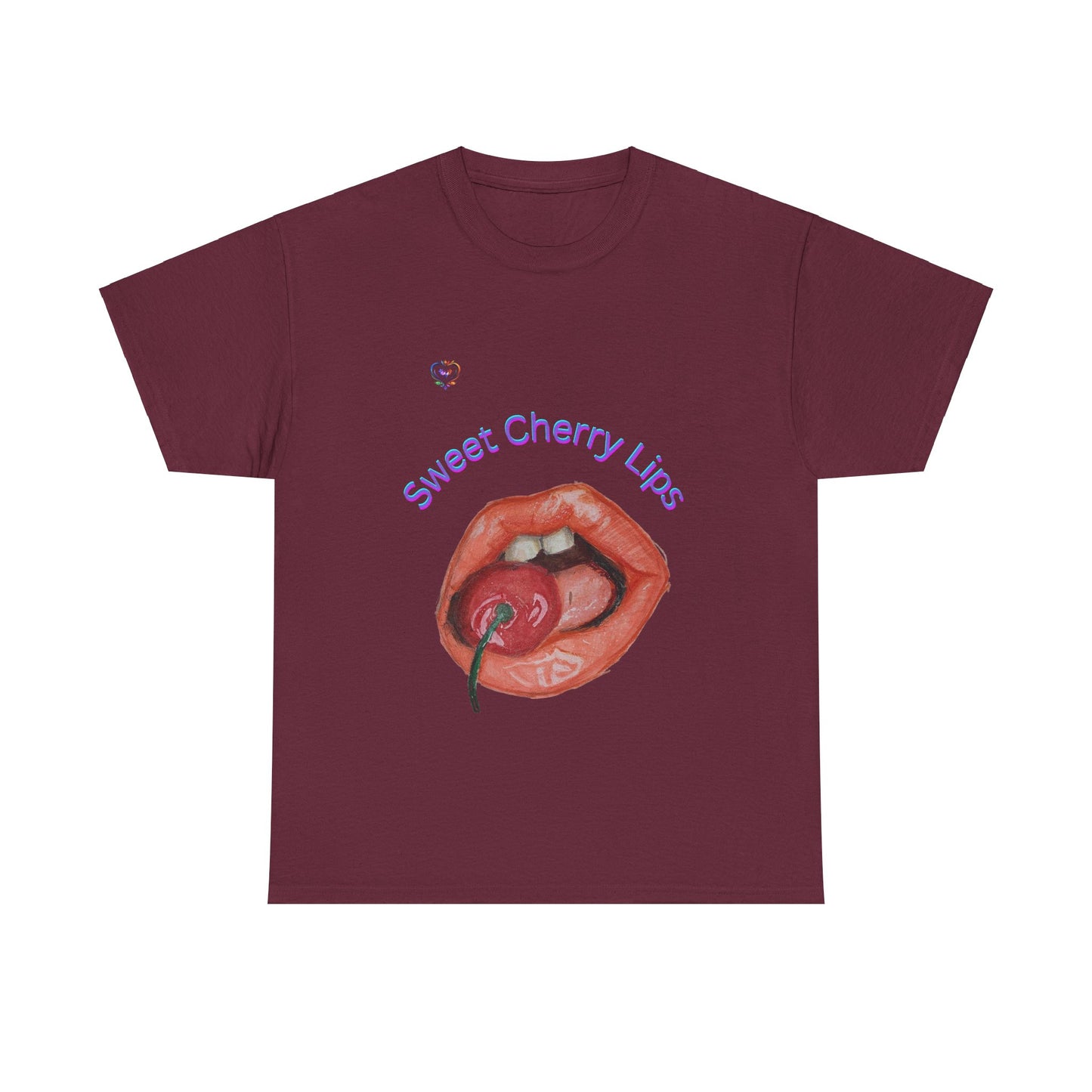 Sweet Cherry Lips Graphic T Shirt