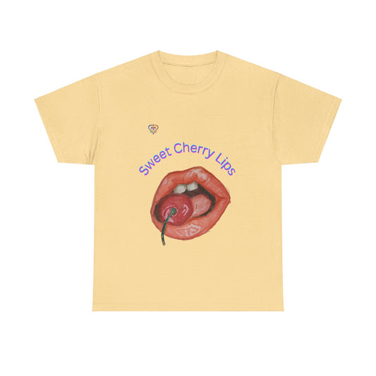 Sweet Cherry Lips Graphic T Shirt