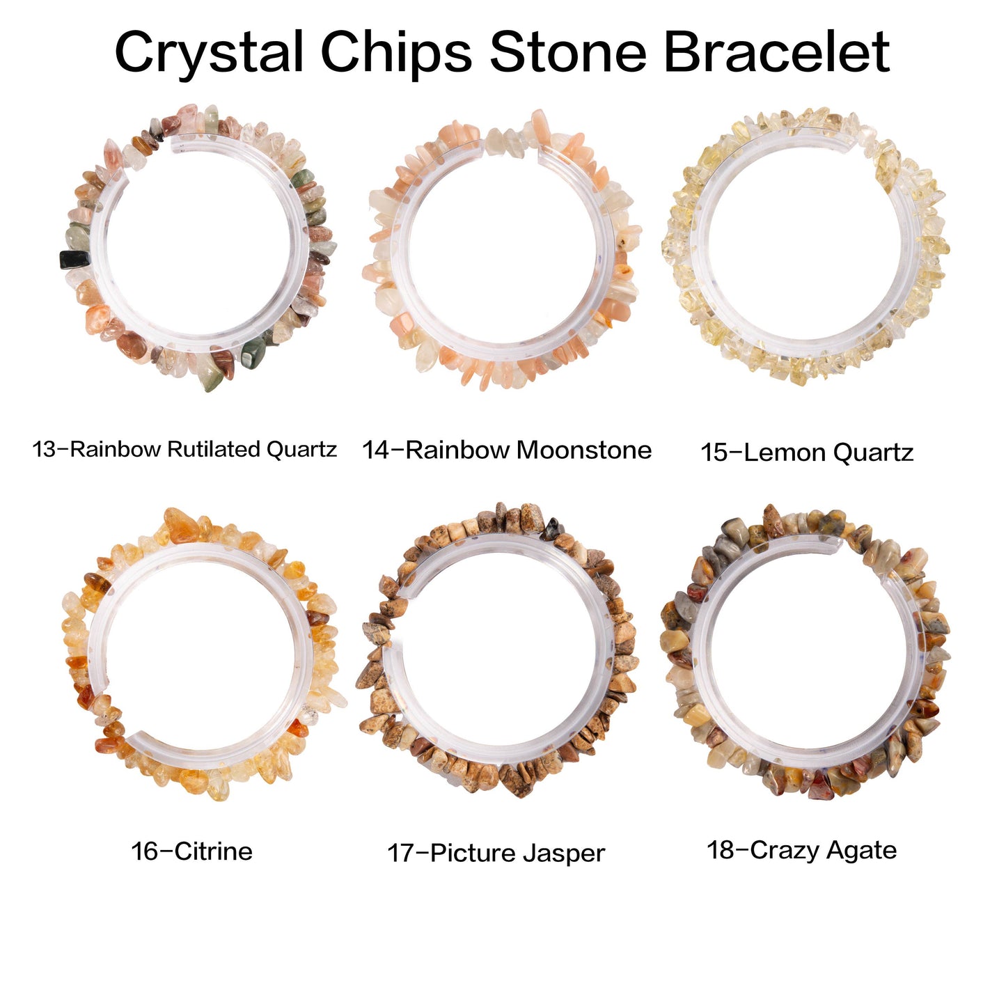 Crystal Bracelets (Chips of natural stone/semi precious Gems) -Golden Sunstone