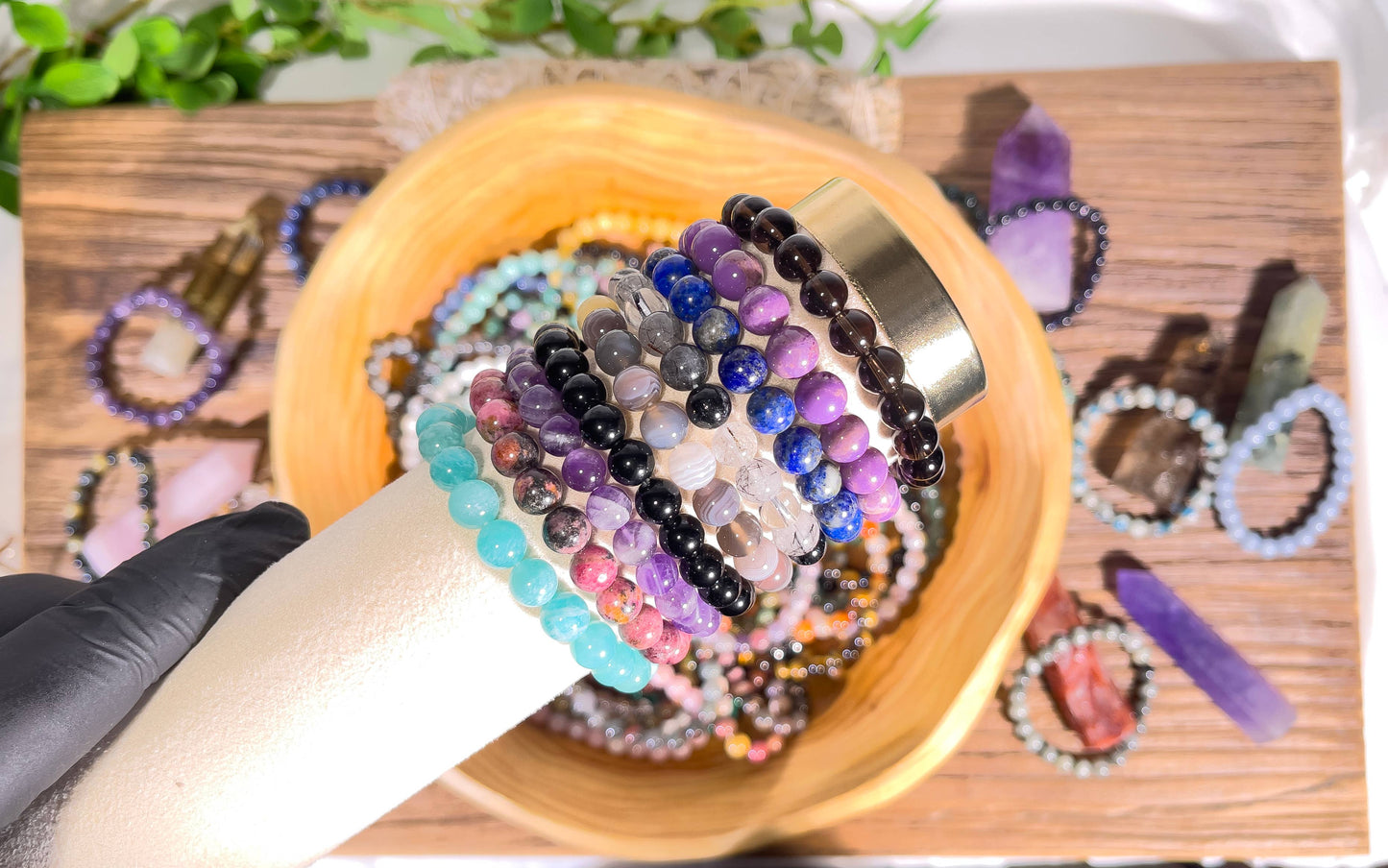 Crystal Bracelet ,Gemstone Beaded Jewelry, Healing crystal -Picture Stone