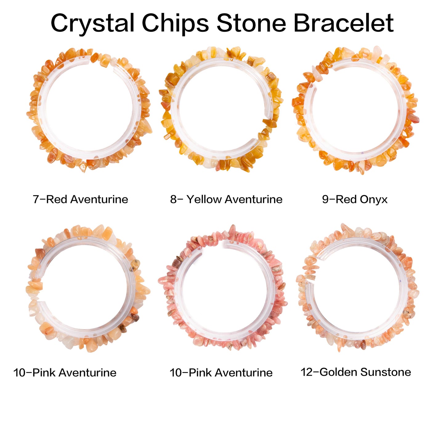 Crystal Bracelets (Chips of natural stone/semi precious Gems) -Golden Sunstone