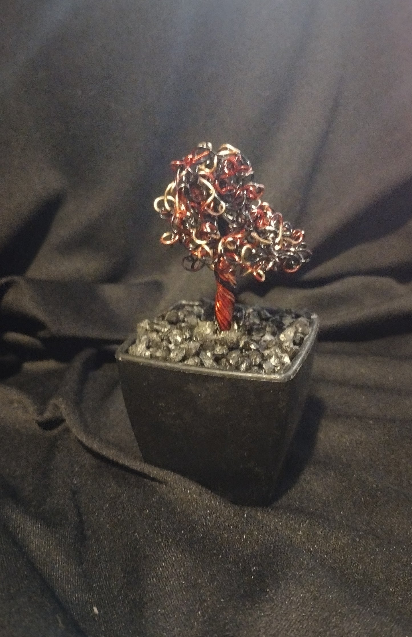 Black, Red and Gold Wire Bonsai Tree “EMBER”