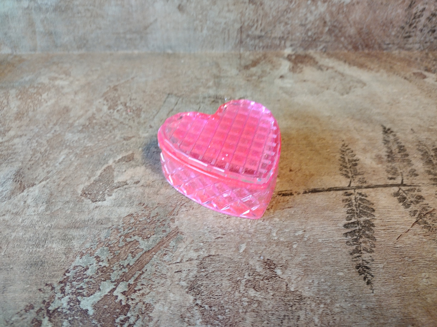 Bright Pink Heart Shape Box with Lid