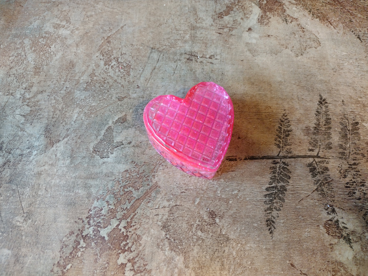 Bright Pink Heart Shape Box with Lid