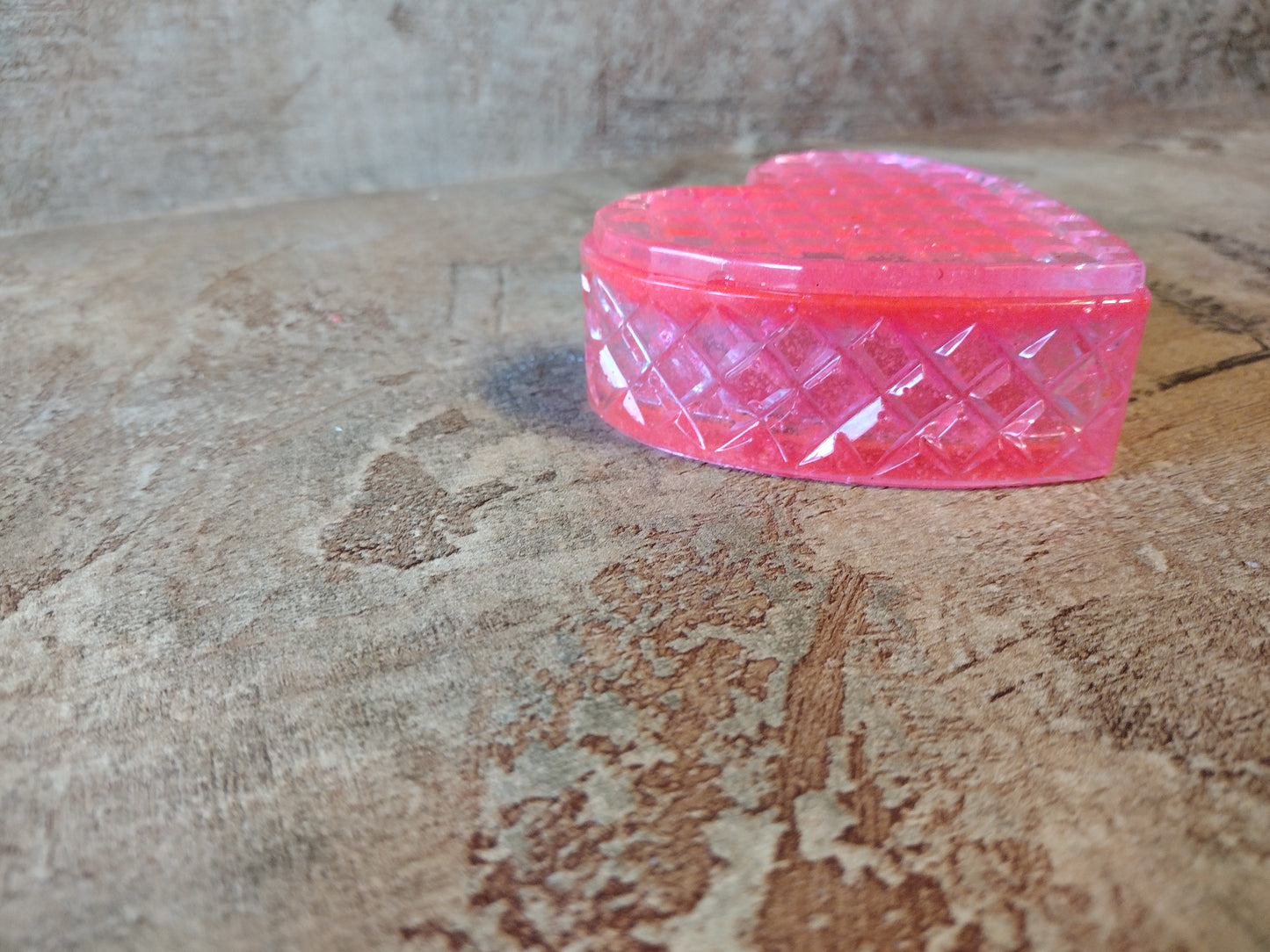 Bright Pink Heart Shape Box with Lid