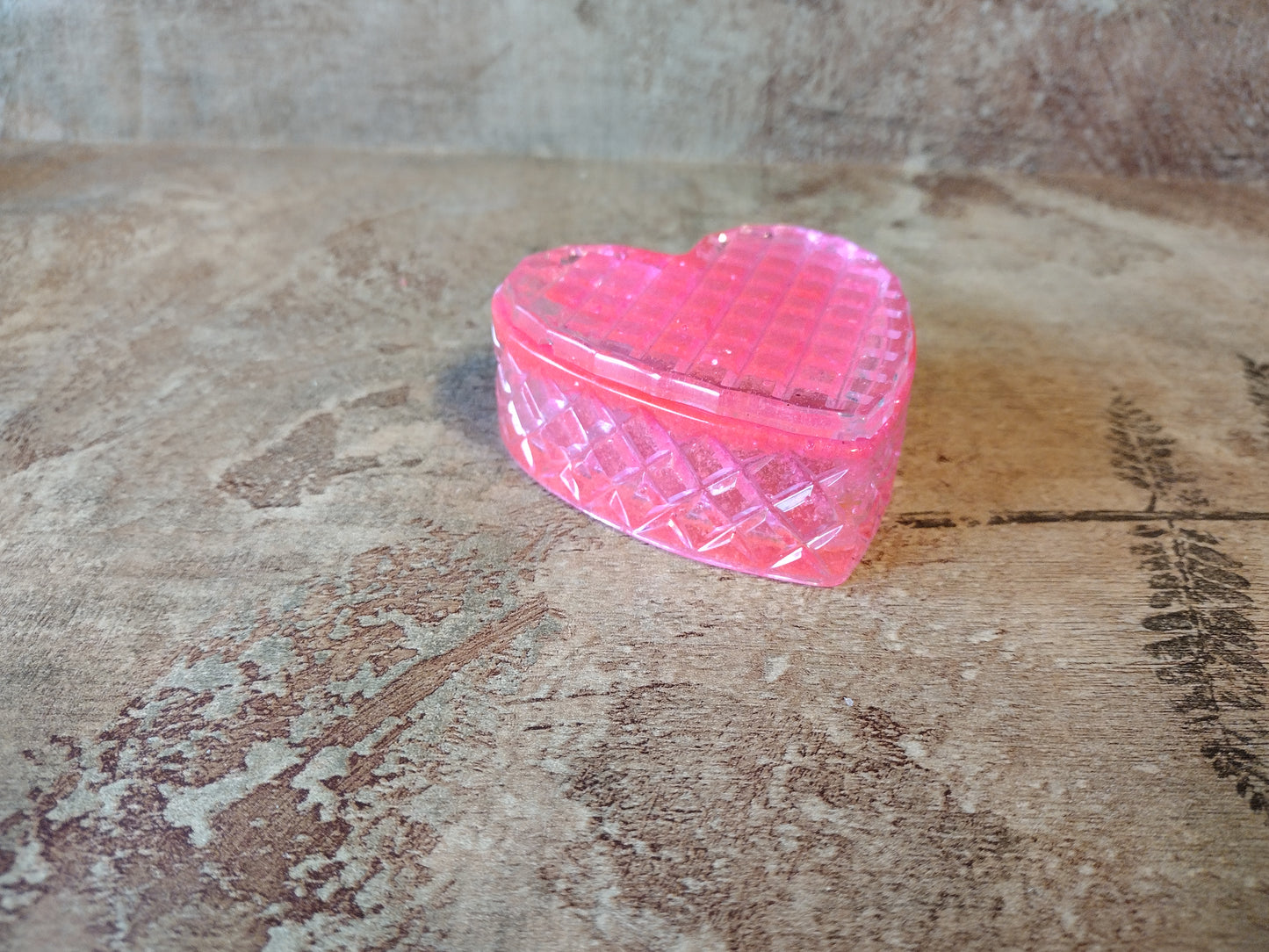 Bright Pink Heart Shape Box with Lid