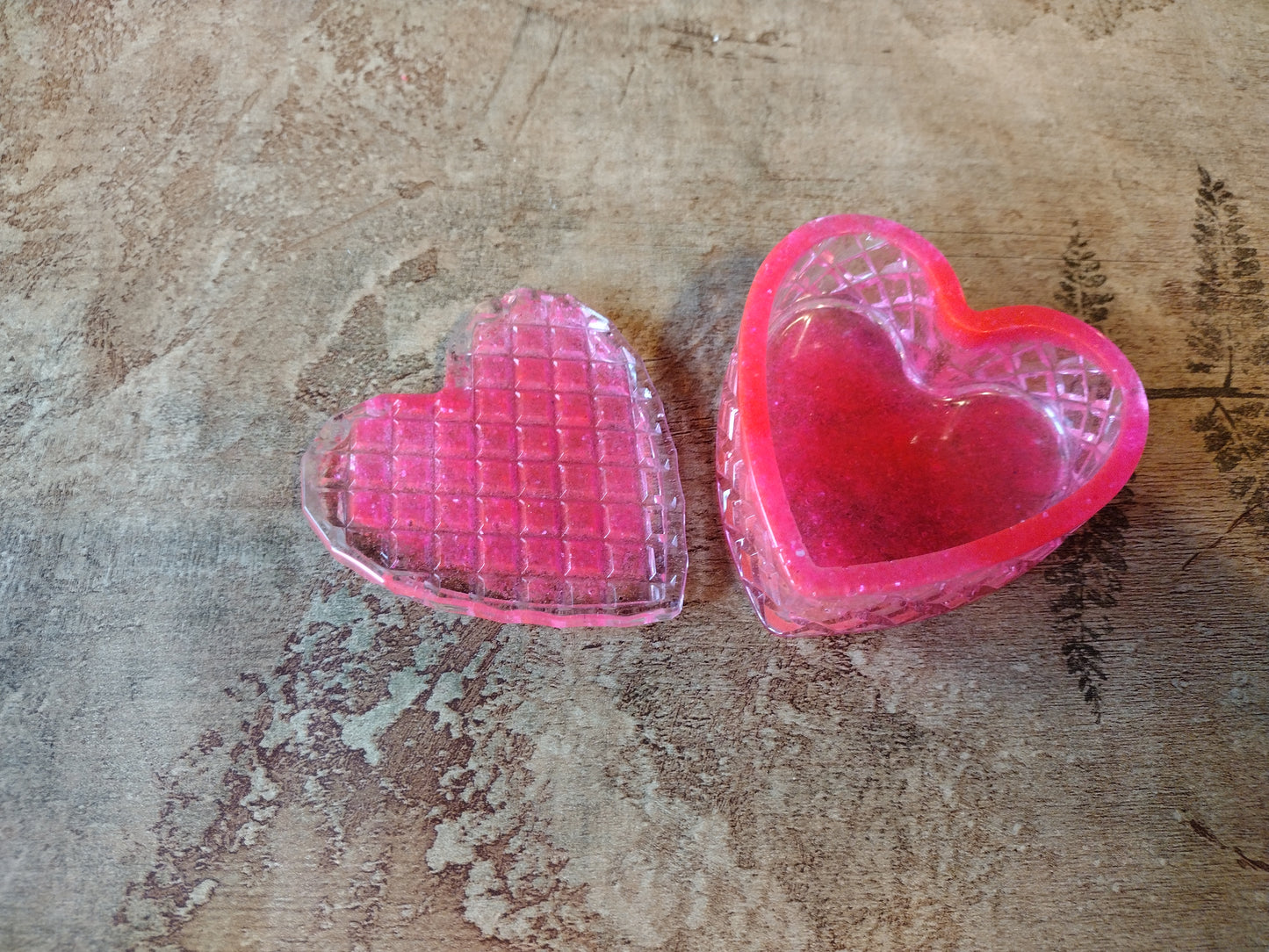 Bright Pink Heart Shape Box with Lid