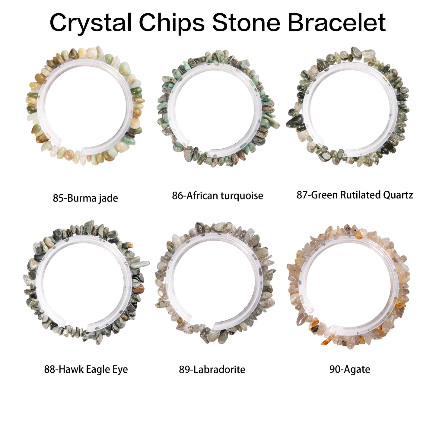 Crystal Bracelets (Chips of natural stone/semi precious Gems)-Olivine