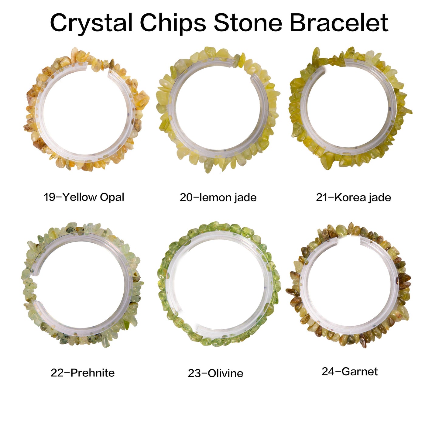 Crystal Bracelets (Chips of natural stone/semi precious Gems) -Rainbow Rutilated Quartz