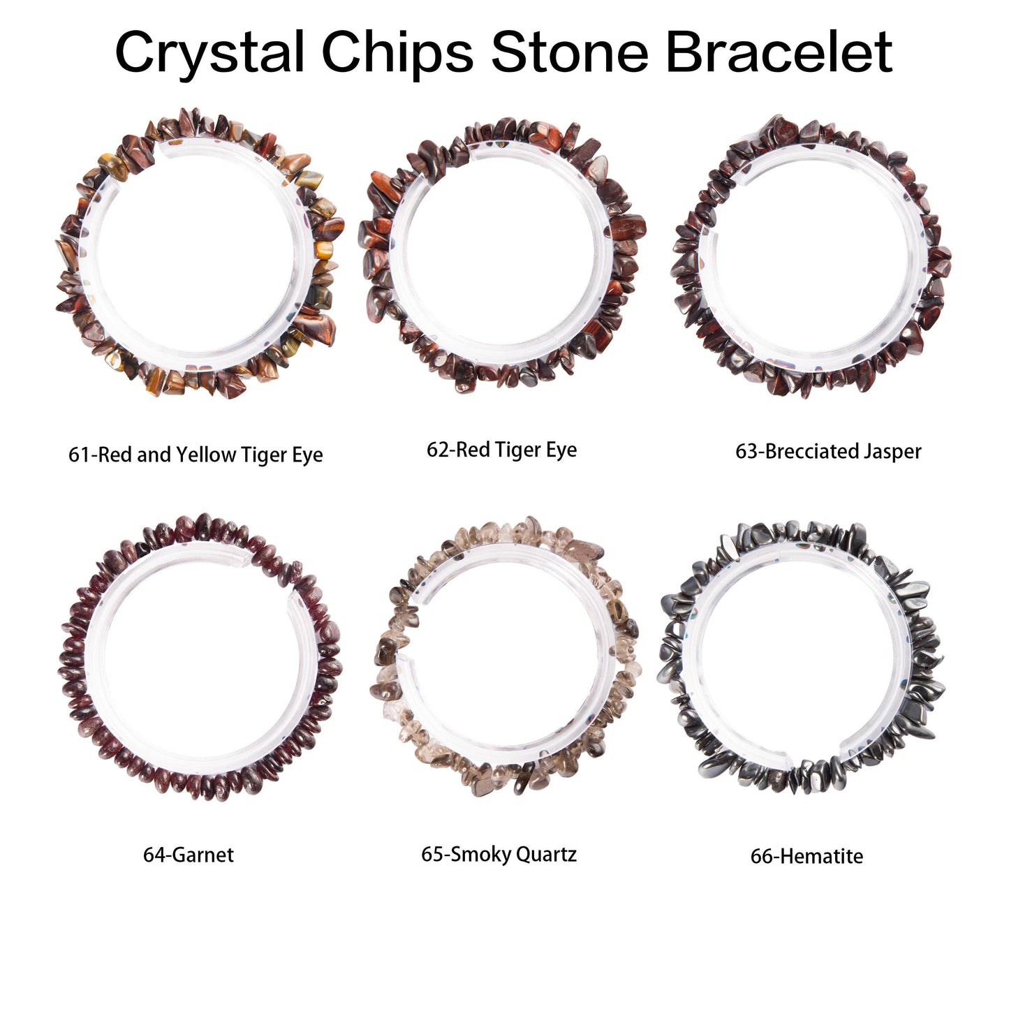 Crystal Bracelets (Chips of natural stone/semi precious Gems): Orange Garnet